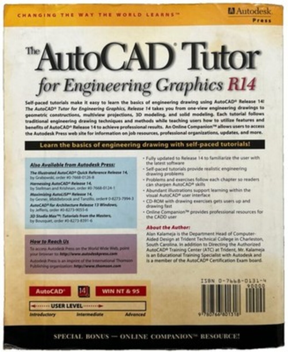 AutoCAD Tutor for Engineering Graphics R14 Windows by Alan J. Kalameja - Picture 2 of 3